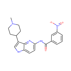 CN1CCC(c2c[nH]c3ccc(NC(=O)c4cccc([N+](=O)[O-])c4)nc23)CC1 ZINC000013523658