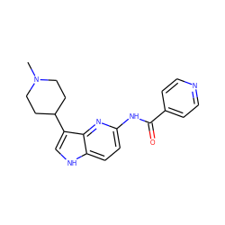 CN1CCC(c2c[nH]c3ccc(NC(=O)c4ccncc4)nc23)CC1 ZINC000013523716