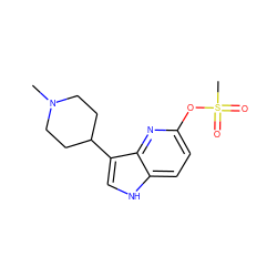 CN1CCC(c2c[nH]c3ccc(OS(C)(=O)=O)nc23)CC1 ZINC000013523627