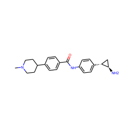 CN1CCC(c2ccc(C(=O)Nc3ccc([C@@H]4C[C@H]4N)cc3)cc2)CC1 ZINC000653721409