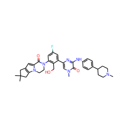 CN1CCC(c2ccc(Nc3nc(-c4cc(F)cc(N5CCn6c(cc7c6CC(C)(C)C7)C5=O)c4CO)cn(C)c3=O)cc2)CC1 ZINC000116054033