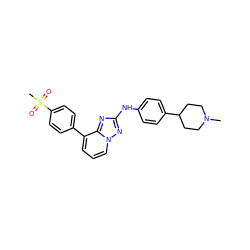 CN1CCC(c2ccc(Nc3nc4c(-c5ccc(S(C)(=O)=O)cc5)cccn4n3)cc2)CC1 ZINC000146987523