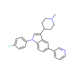 CN1CCC(c2cn(-c3ccc(F)cc3)c3ccc(-c4cccnc4)cc23)CC1 ZINC000095584677