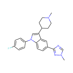 CN1CCC(c2cn(-c3ccc(F)cc3)c3ccc(-c4ncn(C)n4)cc23)CC1 ZINC000095583045