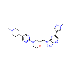 CN1CCC(c2cnc(N3CCO[C@H](Cn4nnc5ncc(-c6cnn(C)c6)nc54)C3)nc2)CC1 ZINC001772574567