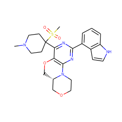 CN1CCC(c2nc(-c3cccc4[nH]ccc34)nc3c2OC[C@H]2COCCN32)(S(C)(=O)=O)CC1 ZINC000218232010