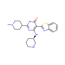 CN1CCC(c2nc(N[C@@H]3CCCNC3)c(-c3nc4ccccc4s3)c(=O)[nH]2)CC1 ZINC001772611871