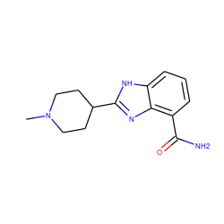 CN1CCC(c2nc3c(C(N)=O)cccc3[nH]2)CC1 ZINC000040390937