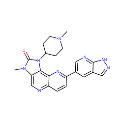 CN1CCC(n2c(=O)n(C)c3cnc4ccc(-c5cnc6[nH]ncc6c5)nc4c32)CC1 ZINC000118520111