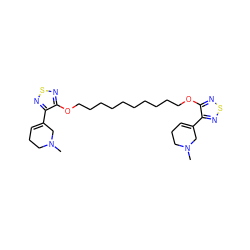 CN1CCC=C(c2nsnc2OCCCCCCCCCCOc2nsnc2C2=CCCN(C)C2)C1 ZINC000003965097