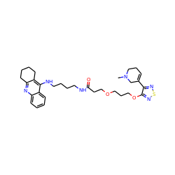 CN1CCC=C(c2nsnc2OCCCOCCC(=O)NCCCCNc2c3c(nc4ccccc24)CCCC3)C1 ZINC000049746956