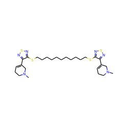 CN1CCC=C(c2nsnc2SCCCCCCCCCCCSc2nsnc2C2=CCCN(C)C2)C1 ZINC000027524251