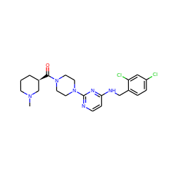 CN1CCC[C@@H](C(=O)N2CCN(c3nccc(NCc4ccc(Cl)cc4Cl)n3)CC2)C1 ZINC000028565935