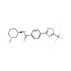 CN1CCC[C@@H](NC(=O)c2ccc(-c3noc(C(F)(F)F)n3)cc2)C1 ZINC000142952494