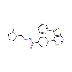 CN1CCC[C@@H]1CCNC(=O)C1CCN(c2ncnc3scc(-c4ccccc4)c23)CC1 ZINC000146494024