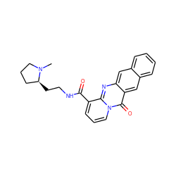 CN1CCC[C@@H]1CCNC(=O)c1cccn2c(=O)c3cc4ccccc4cc3nc12 ZINC000169349300