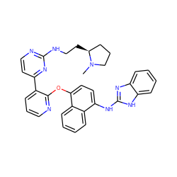 CN1CCC[C@@H]1CCNc1nccc(-c2cccnc2Oc2ccc(Nc3nc4ccccc4[nH]3)c3ccccc23)n1 ZINC000049777499