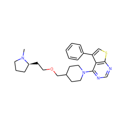 CN1CCC[C@@H]1CCOCC1CCN(c2ncnc3scc(-c4ccccc4)c23)CC1 ZINC000146477314