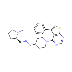 CN1CCC[C@@H]1CNCC1CCN(c2ncnc3scc(-c4ccccc4)c23)CC1 ZINC000146447618