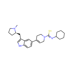 CN1CCC[C@@H]1Cc1c[nH]c2ccc(C3=CCN(/C(S)=N/C4CCCCC4)CC3)cc12 ZINC000013553515