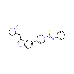 CN1CCC[C@@H]1Cc1c[nH]c2ccc(C3=CCN(/C(S)=N/c4ccccc4)CC3)cc12 ZINC000013553517