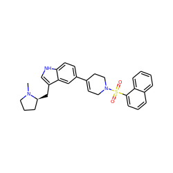 CN1CCC[C@@H]1Cc1c[nH]c2ccc(C3=CCN(S(=O)(=O)c4cccc5ccccc45)CC3)cc12 ZINC000013553506