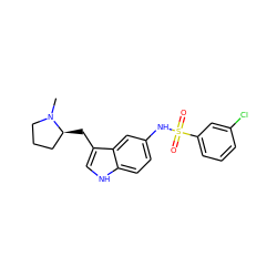 CN1CCC[C@@H]1Cc1c[nH]c2ccc(NS(=O)(=O)c3cccc(Cl)c3)cc12 ZINC000006716963