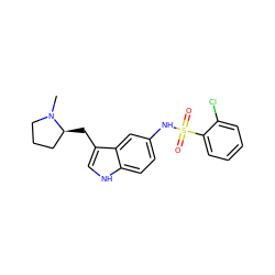 CN1CCC[C@@H]1Cc1c[nH]c2ccc(NS(=O)(=O)c3ccccc3Cl)cc12 ZINC000006716964