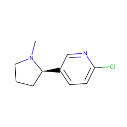 CN1CCC[C@@H]1c1ccc(Cl)nc1 ZINC000013444103