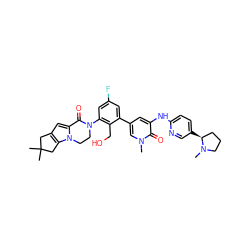 CN1CCC[C@@H]1c1ccc(Nc2cc(-c3cc(F)cc(N4CCn5c(cc6c5CC(C)(C)C6)C4=O)c3CO)cn(C)c2=O)nc1 ZINC000116053480