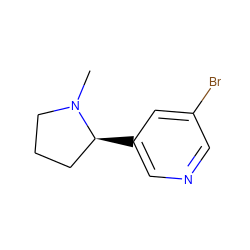 CN1CCC[C@@H]1c1cncc(Br)c1 ZINC000013444074