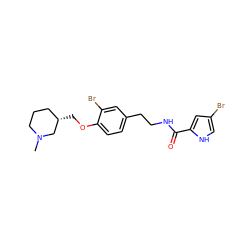 CN1CCC[C@H](COc2ccc(CCNC(=O)c3cc(Br)c[nH]3)cc2Br)C1 ZINC000043014111