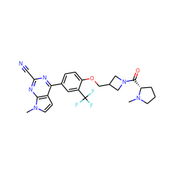 CN1CCC[C@H]1C(=O)N1CC(COc2ccc(-c3nc(C#N)nc4c3ccn4C)cc2C(F)(F)F)C1 ZINC001772630966