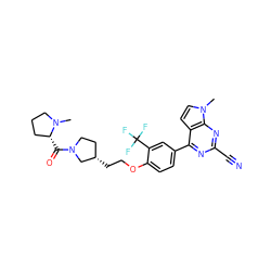 CN1CCC[C@H]1C(=O)N1CC[C@H](CCOc2ccc(-c3nc(C#N)nc4c3ccn4C)cc2C(F)(F)F)C1 ZINC001772597177