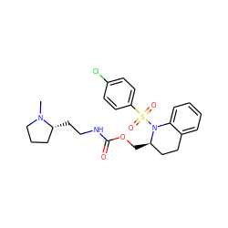 CN1CCC[C@H]1CCNC(=O)OC[C@@H]1CCc2ccccc2N1S(=O)(=O)c1ccc(Cl)cc1 ZINC000003990885