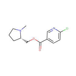 CN1CCC[C@H]1COC(=O)c1ccc(Cl)nc1 ZINC000096269681