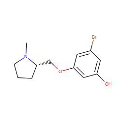 CN1CCC[C@H]1COc1cc(O)cc(Br)c1 ZINC001772608654