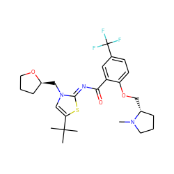 CN1CCC[C@H]1COc1ccc(C(F)(F)F)cc1C(=O)/N=c1\sc(C(C)(C)C)cn1C[C@H]1CCCO1 ZINC000068198776