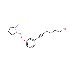 CN1CCC[C@H]1COc1cccc(C#CCCCCO)c1 ZINC001772624504