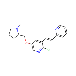 CN1CCC[C@H]1COc1cnc(Cl)c(/C=C/c2ccccn2)c1 ZINC000013474393