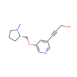 CN1CCC[C@H]1COc1cncc(C#CCO)c1 ZINC000013611488