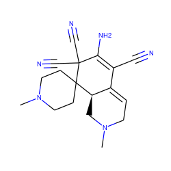 CN1CCC2(CC1)[C@@H]1CN(C)CC=C1C(C#N)=C(N)C2(C#N)C#N ZINC000019816485