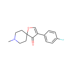 CN1CCC2(CC1)OC=C(c1ccc(F)cc1)C2=O ZINC000026288140