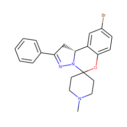 CN1CCC2(CC1)Oc1ccc(Br)cc1[C@H]1CC(c3ccccc3)=NN12 ZINC000000934777