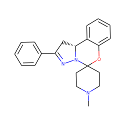 CN1CCC2(CC1)Oc1ccccc1[C@H]1CC(c3ccccc3)=NN12 ZINC000000506291