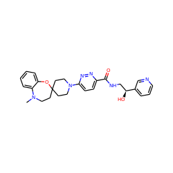 CN1CCC2(CCN(c3ccc(C(=O)NC[C@H](O)c4cccnc4)nn3)CC2)Oc2ccccc21 ZINC000071317536