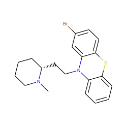 CN1CCCC[C@@H]1CCN1c2ccccc2Sc2ccc(Br)cc21 ZINC000001731586