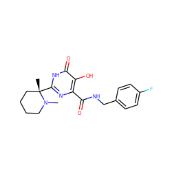 CN1CCCC[C@]1(C)c1nc(C(=O)NCc2ccc(F)cc2)c(O)c(=O)[nH]1 ZINC000043010120