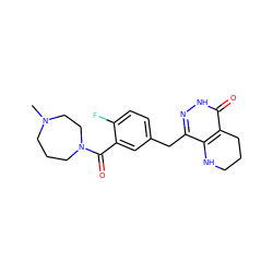 CN1CCCN(C(=O)c2cc(Cc3n[nH]c(=O)c4c3NCCC4)ccc2F)CC1 ZINC000140906285