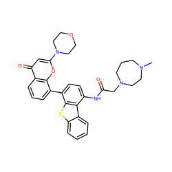 CN1CCCN(CC(=O)Nc2ccc(-c3cccc4c(=O)cc(N5CCOCC5)oc34)c3sc4ccccc4c23)CC1 ZINC000101696524